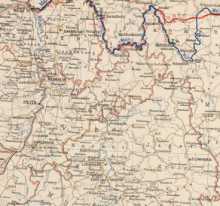 Karte: Rhein-Main-Donau-Wasserstraße. Maßstab 1 : ... din