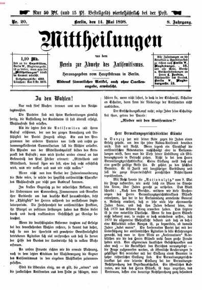 Nr. 20 vom 14. Mai 1898 din