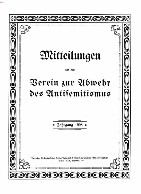 Titelblatt: Mitteilungen aus dem Verein ... from