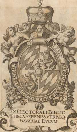 Vorderer Spiegel mit Wappenexlibris der ...