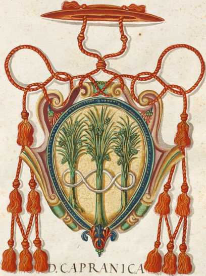 Familienwappen römischer Adelshäuser im Kardinalsstand. Capranica (22r )
