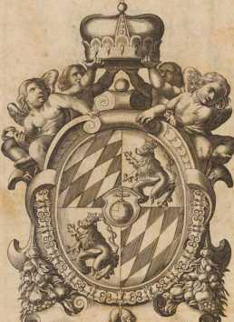 Vorderer Spiegel mit Wappenexlibris der ...