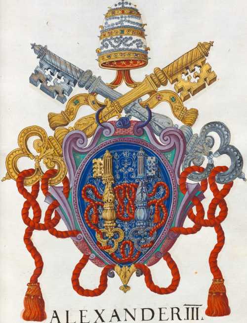 Wappen aus Siena stammender Päpste.Begi...