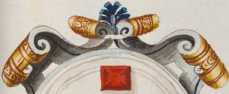 Familienwappen kleinerer Adelshäuser von Siena mit Buchstaben L und M (49r )
