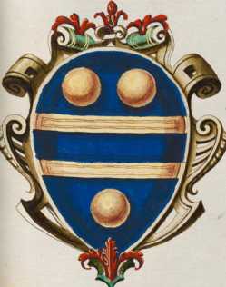 Familienwappen kleinerer Adelshäuser von Siena mit Buchstaben L und M (49r )
