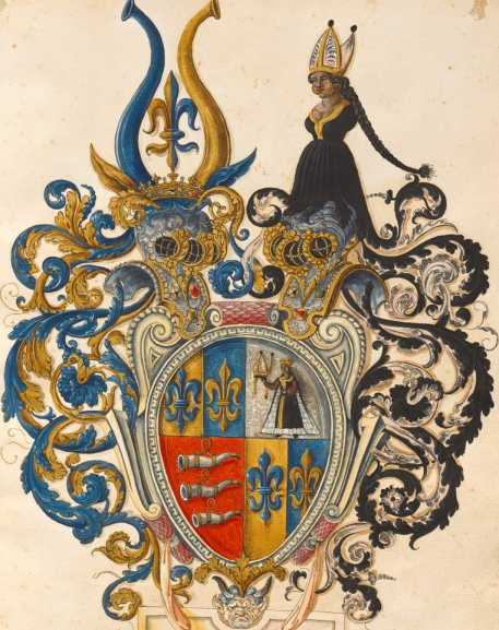 Familienwappen Johann Jakob Fugger (1r )...