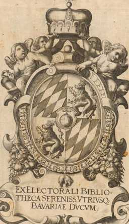 Vorderer Spiegel mit Wappenexlibris der ...
