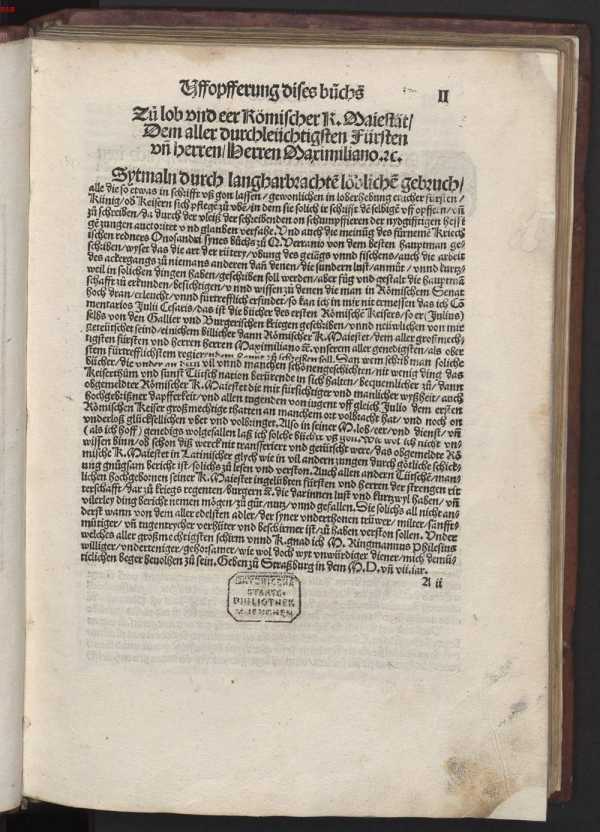 Widmung an Kaiser Maximilian I. ... din