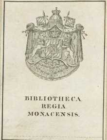 Exlibris: Bibliotheca Regia Monacensis ... dans