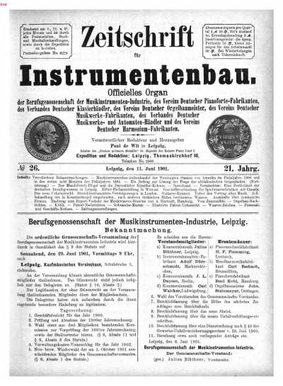 S. [671] Titelblatt Heft No. 26Inhaltsve...