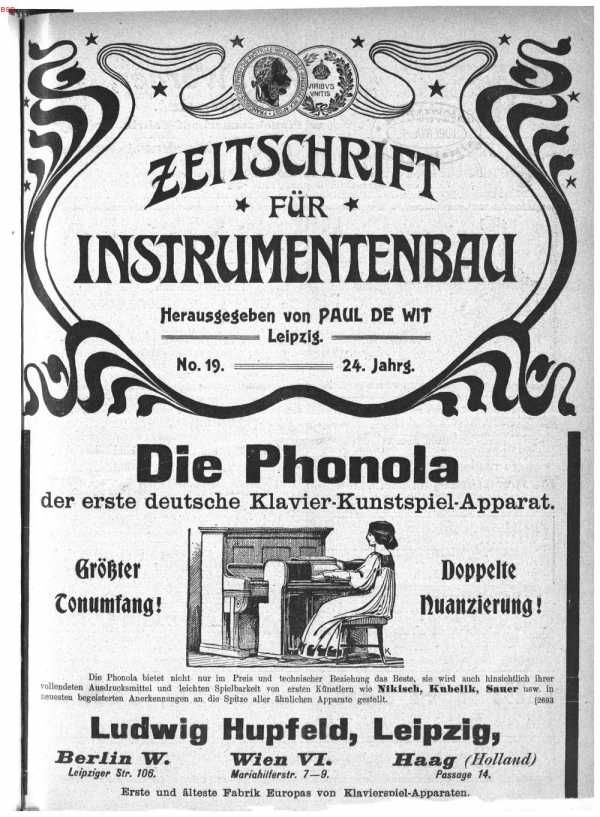 S. [U1] Umschlag Heft No. 19Inserate (U1...