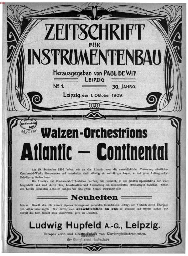 S. [U1] Umschlag Heft No. 1Inserate  (U1...