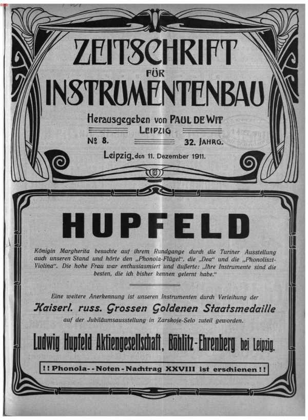 S. [U1] Umschlag Heft No. 8Inserate (U1 ...