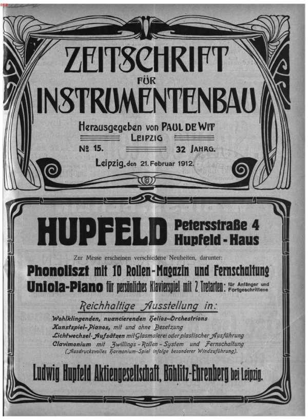 S. [U1] Umschlag Heft No. 15Inserate (U1...