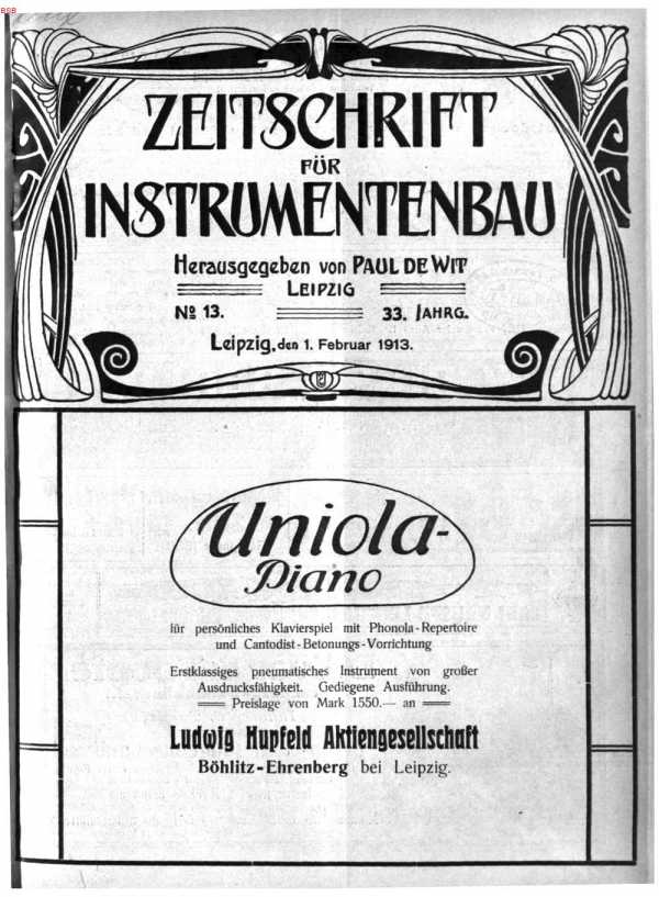 S. [U1] Umschlag Heft No. 13Inserate (U1...