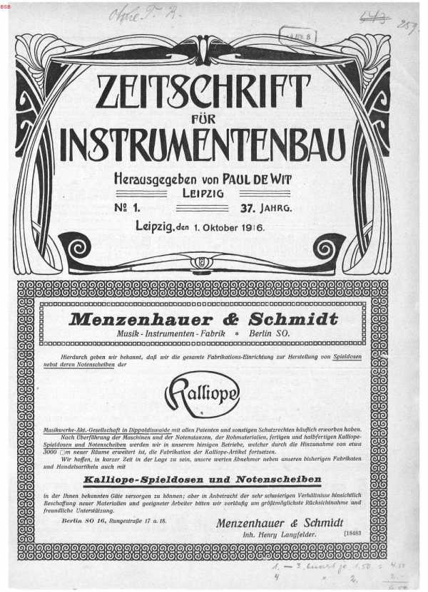 S. [U1] Umschlag Heft No. 1Inserate (U1)...