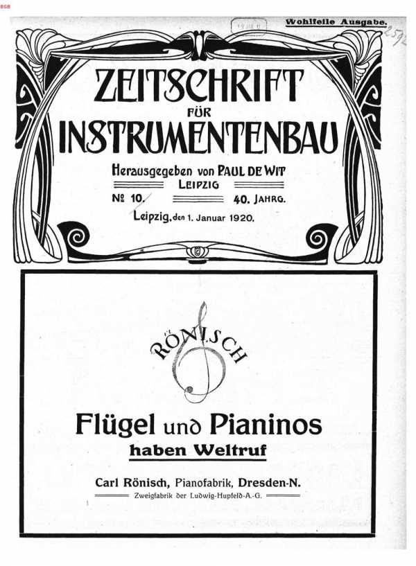 S. [U1] Umschlag Heft No. 10Inserate  (U...