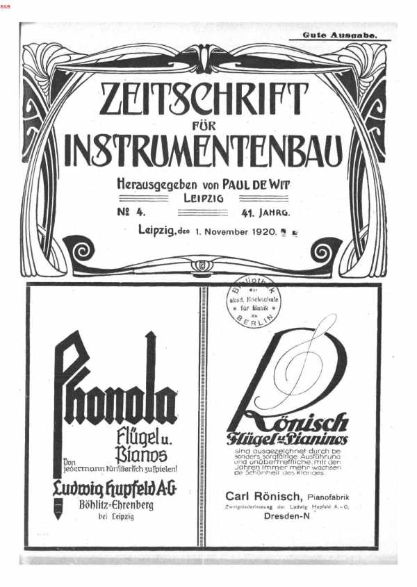 S. [U1] Umschlag Heft No. 4Inserate  (U1...