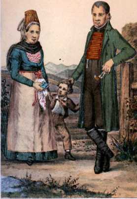 Abbildung: Allgäuer Volkstrachten, II. Landleute ... uit