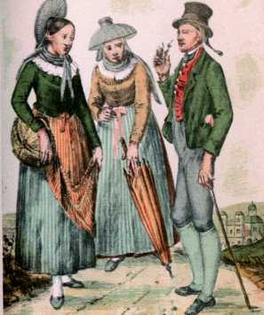 Abbildung: Allgäuer Volkstrachten V Landleute ... da