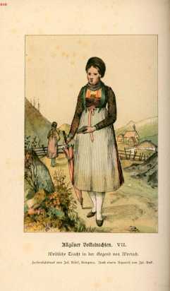 Abbildung: Allgäuer Volkstrachten VII Weibliche ... din