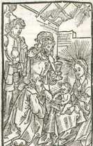 Illustration: Holzschnitt: Anbetung der Könige ... din
