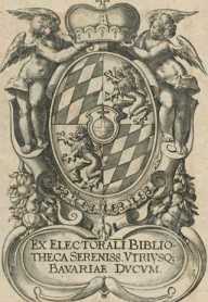 Vorderer SpiegelExlibris der Münchner Hofbibliothek ... aus