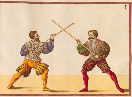 Stangenfechten (154r )
 aus