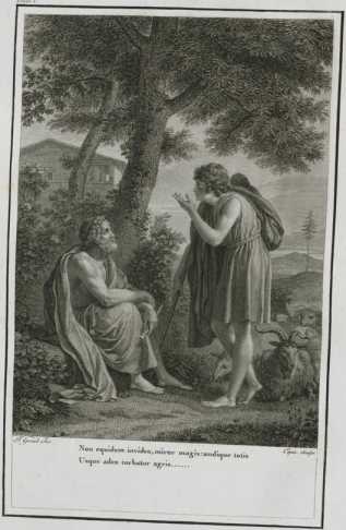 VP 1798A, Kupferstich: Titelbild Ecl. I
