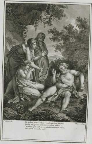 VP 1798A, Kupferstich: Titelbild Ecl. VI...