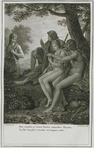 VP 1798A, Kupferstich: Titelbild Ecl. VI...