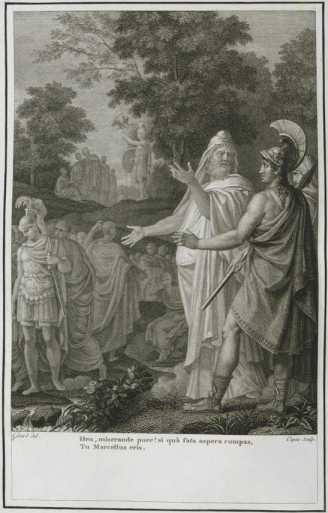 VP 1798A, Kupferstich: Titelbild Aen. VI...
