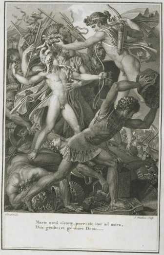 VP 1798A, Kupferstich: Titelbild Aen. IX...