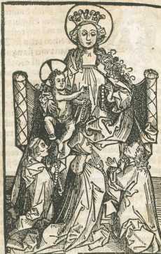 Holzschnitt: Maria mit Kind verteilt ... aus