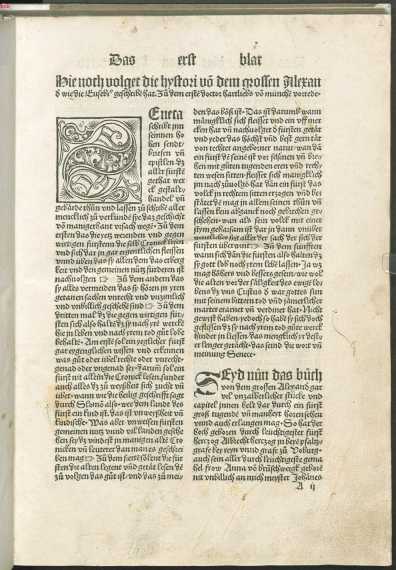 Textbeginn Holzschnitt-Initiale ... de