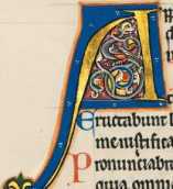 Zierinitialen A mit Löwen, Drachen ... from