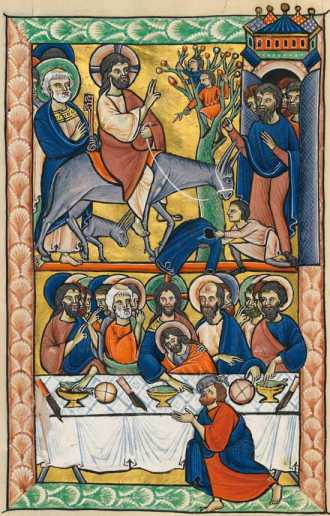 Oben: Christi Einzug in Jerusalem ... dans