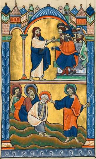 Oben: Judas nimmt das Silber ... din