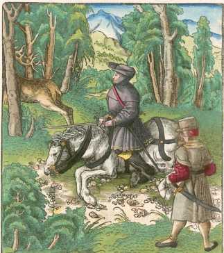 Kupferstich 33: Bei einer Jagd ... de