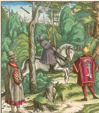 Kupferstich 44: Theuerdank reitet durch ... aus