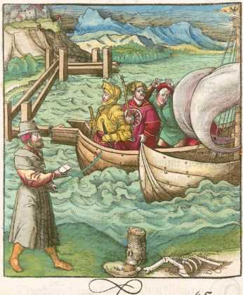 Kupferstich 65: Theuerdanks Boot wird ... din