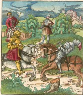 Kupferstich 85: In einer Turnierszene ... dans