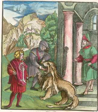 Kupferstich 16: Theuerdank greift einem ... de