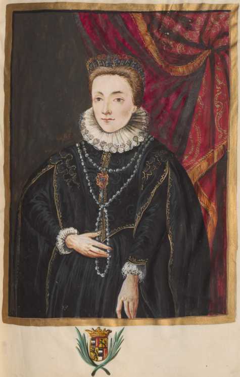 Kolorierte Illustration Großes Frauenportrati ... uit