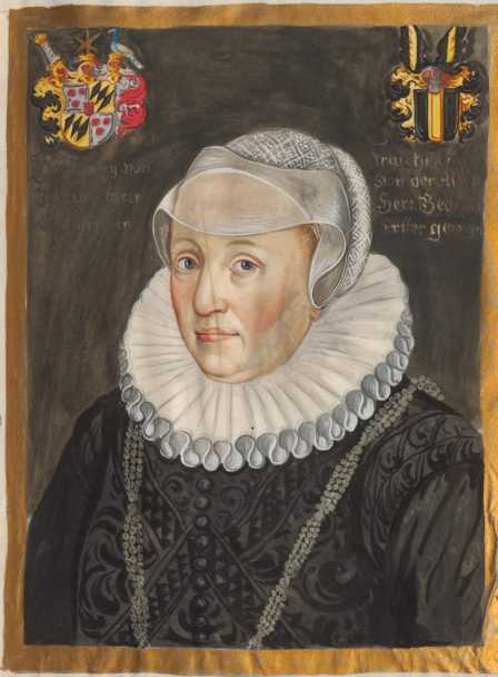 Kolorierte Illustration Großes Frauenportrait ... aus