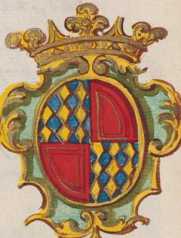 Kolorierte Illustration Wappen: Törring, De ... aus