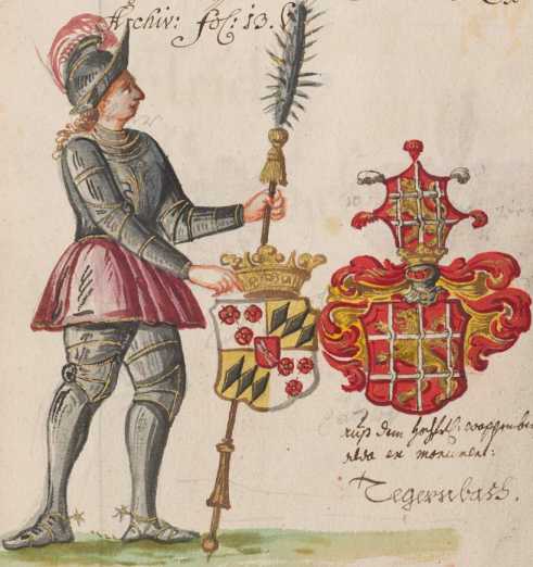 Kolorierte Miniatur Ulrich von Törring:...