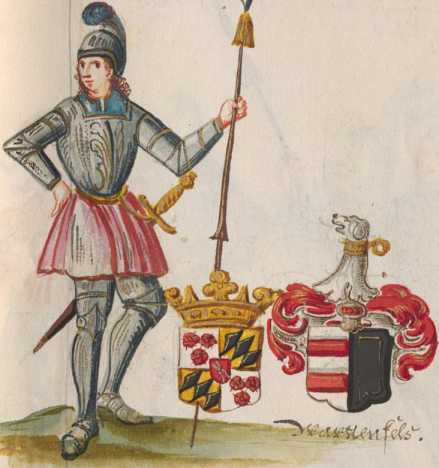 Kolorierte Miniatur Caspar von Törring:...