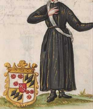 Kolorierte Miniatur Baumburg: Canonicus
