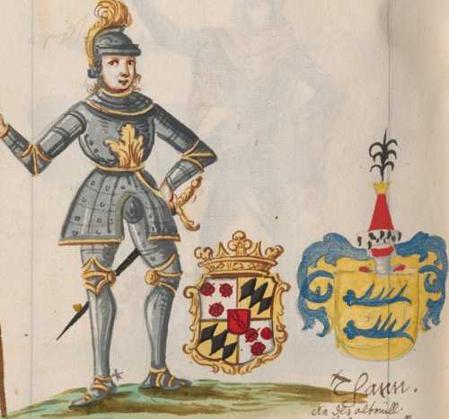 Kolorierte Miniatur Friderich von Törri...